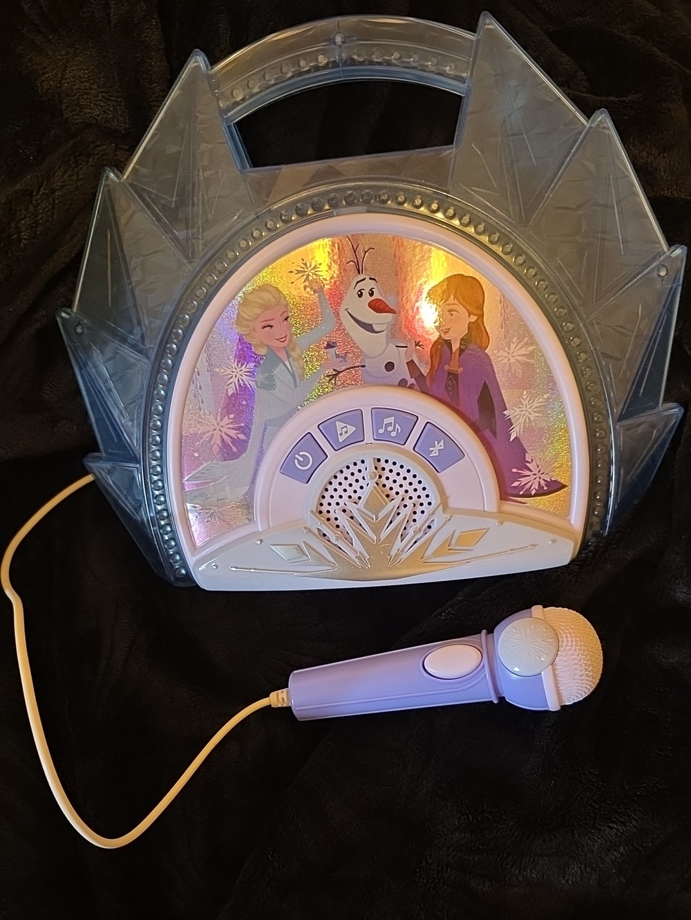 Kids Frozen-Themed Portable Karaoke Speaker with Microphone - Purple